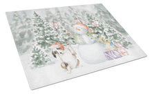 Load image into Gallery viewer, Australian Shepherd Puppy Black White and Tan with Christmas Presents Glass Cutting Boards – Durable, Decorative Kitchen Art Large