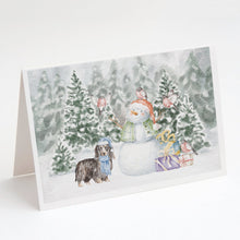 Load image into Gallery viewer, Dachshund Longhaired with Christmas Presents Greeting Cards -  Blank Note Cards – 8-Pack of Artist-Designed Cards with Envelopes