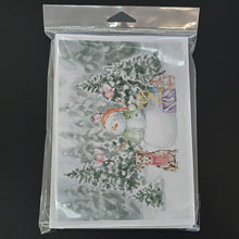 Load image into Gallery viewer, Dachshund Dappled with Christmas Presents Greeting Cards -  Blank Note Cards – 8-Pack of Artist-Designed Cards with Envelopes