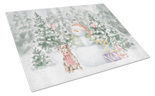 Load image into Gallery viewer, Dachshund Dappled with Christmas Presents Glass Cutting Boards – Durable, Decorative Kitchen Art Large