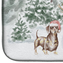 Load image into Gallery viewer, Dachshund Chocolate with Christmas Presents Dish Drying Mat – Absorbent, Artistic Kitchen Essentials