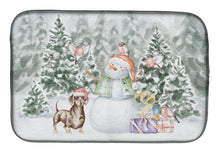 Load image into Gallery viewer, Dachshund Chocolate with Christmas Presents Dish Drying Mat – Absorbent, Artistic Kitchen Essentials