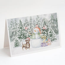 Load image into Gallery viewer, Dachshund Chocolate with Christmas Presents Greeting Cards -  Blank Note Cards – 8-Pack of Artist-Designed Cards with Envelopes