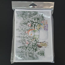 Load image into Gallery viewer, Cavalier King Charles Spaniel Tricolor with Christmas Presents Greeting Cards -  Blank Note Cards – 8-Pack of Artist-Designed Cards with Envelopes