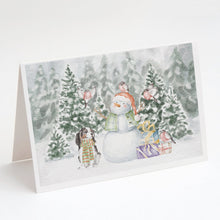 Load image into Gallery viewer, Cavalier King Charles Spaniel Tricolor with Christmas Presents Greeting Cards -  Blank Note Cards – 8-Pack of Artist-Designed Cards with Envelopes