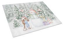 Load image into Gallery viewer, Cavalier King Charles Spaniel Blenheim with Christmas Presents Glass Cutting Boards – Durable, Decorative Kitchen Art Large