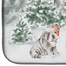 Load image into Gallery viewer, Bulldog Puppy Chocolate with Christmas Presents Dish Drying Mat – Absorbent, Artistic Kitchen Essentials