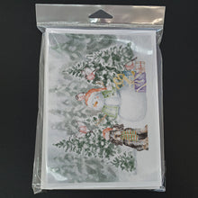 Load image into Gallery viewer, Cocker Spaniel Black and Tan with Christmas Presents Greeting Cards -  Blank Note Cards – 8-Pack of Artist-Designed Cards with Envelopes