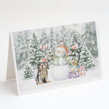 Load image into Gallery viewer, Cocker Spaniel Black and Tan with Christmas Presents Greeting Cards -  Blank Note Cards – 8-Pack of Artist-Designed Cards with Envelopes
