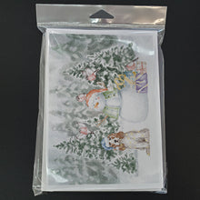 Load image into Gallery viewer, Cocker Spaniel Red and White with Christmas Presents Greeting Cards -  Blank Note Cards – 8-Pack of Artist-Designed Cards with Envelopes