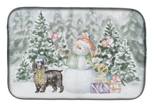 Load image into Gallery viewer, Cocker Spaniel Black with Christmas Presents Dish Drying Mat – Absorbent, Artistic Kitchen Essentials