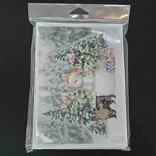 Load image into Gallery viewer, Cocker Spaniel Black with Christmas Presents Greeting Cards -  Blank Note Cards – 8-Pack of Artist-Designed Cards with Envelopes