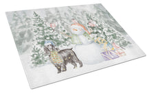 Load image into Gallery viewer, Cocker Spaniel Black with Christmas Presents Glass Cutting Boards – Durable, Decorative Kitchen Art Large
