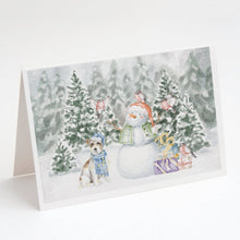 Load image into Gallery viewer, Jack Russell Terrier Wirehaired with Christmas Presents Greeting Cards -  Blank Note Cards – 8-Pack of Artist-Designed Cards with Envelopes