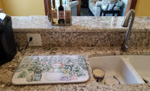 Load image into Gallery viewer, Pug Black Sitting with Christmas Presents Dish Drying Mat – Absorbent, Artistic Kitchen Essentials