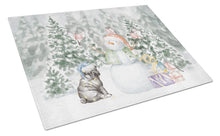 Load image into Gallery viewer, Pug Puppy Black with Christmas Presents Glass Cutting Boards – Durable, Decorative Kitchen Art Large