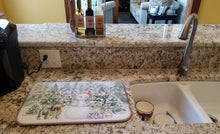 Load image into Gallery viewer, Pug Black Standing with Christmas Presents Dish Drying Mat – Absorbent, Artistic Kitchen Essentials