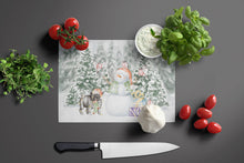 Load image into Gallery viewer, Pug Black Standing with Christmas Presents Glass Cutting Boards – Durable, Decorative Kitchen Art Large