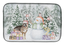 Load image into Gallery viewer, German Shepherd with Christmas Presents Dish Drying Mat – Absorbent, Artistic Kitchen Essentials