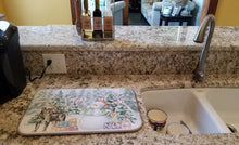 Load image into Gallery viewer, Rottweiler Standing with Christmas Presents Dish Drying Mat – Absorbent, Artistic Kitchen Essentials
