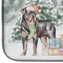 Load image into Gallery viewer, Rottweiler Standing with Christmas Presents Dish Drying Mat – Absorbent, Artistic Kitchen Essentials