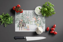Load image into Gallery viewer, Rottweiler Standing with Christmas Presents Glass Cutting Boards – Durable, Decorative Kitchen Art Large