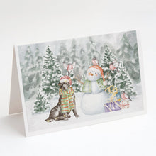 Load image into Gallery viewer, Labrador Retriever Black with Christmas Presents Greeting Cards -  Blank Note Cards – 8-Pack of Artist-Designed Cards with Envelopes
