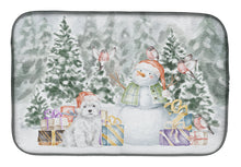 Load image into Gallery viewer, West Highland White Terrier with Christmas Presents Dish Drying Mat – Absorbent, Artistic Kitchen Essentials
