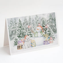 Load image into Gallery viewer, West Highland White Terrier with Christmas Presents Greeting Cards -  Blank Note Cards – 8-Pack of Artist-Designed Cards with Envelopes