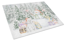 Load image into Gallery viewer, West Highland White Terrier with Christmas Presents Glass Cutting Boards – Durable, Decorative Kitchen Art Large