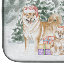 Load image into Gallery viewer, Shiba Inu Adult and Puppy with Christmas Presents Dish Drying Mat – Absorbent, Artistic Kitchen Essentials