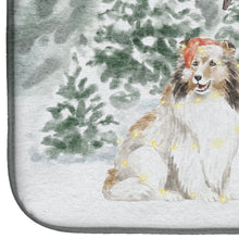 Load image into Gallery viewer, Sheltie/Shetland Sheepdog Sable with Christmas Presents Dish Drying Mat – Absorbent, Artistic Kitchen Essentials