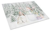 Load image into Gallery viewer, Sheltie/Shetland Sheepdog Sable with Christmas Presents Glass Cutting Boards – Durable, Decorative Kitchen Art Large
