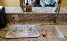 Load image into Gallery viewer, Sheltie/Shetland Sheepdog Blue Merle with Christmas Presents Dish Drying Mat – Absorbent, Artistic Kitchen Essentials