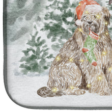 Load image into Gallery viewer, Briard with Christmas Presents Dish Drying Mat – Absorbent, Artistic Kitchen Essentials