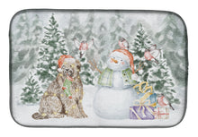 Load image into Gallery viewer, Briard with Christmas Presents Dish Drying Mat – Absorbent, Artistic Kitchen Essentials
