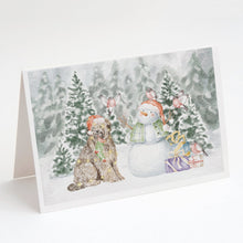 Load image into Gallery viewer, Briard with Christmas Presents Greeting Cards -  Blank Note Cards – 8-Pack of Artist-Designed Cards with Envelopes
