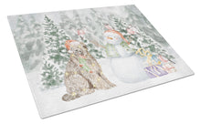 Load image into Gallery viewer, Briard with Christmas Presents Glass Cutting Boards – Durable, Decorative Kitchen Art Large
