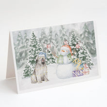 Load image into Gallery viewer, Briard Smiling with Christmas Presents Greeting Cards -  Blank Note Cards – 8-Pack of Artist-Designed Cards with Envelopes