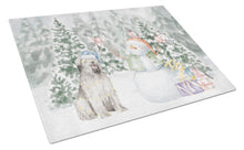 Load image into Gallery viewer, Briard Smiling with Christmas Presents Glass Cutting Boards – Durable, Decorative Kitchen Art Large