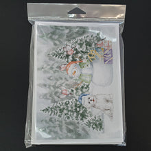 Load image into Gallery viewer, Bichon Frise with Christmas Presents Greeting Cards -  Blank Note Cards – 8-Pack of Artist-Designed Cards with Envelopes