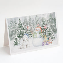 Load image into Gallery viewer, Bichon Frise with Christmas Presents Greeting Cards -  Blank Note Cards – 8-Pack of Artist-Designed Cards with Envelopes