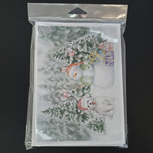 Load image into Gallery viewer, Bichon Frise Smiling with Christmas Presents Greeting Cards -  Blank Note Cards – 8-Pack of Artist-Designed Cards with Envelopes