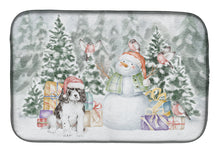 Load image into Gallery viewer, English Springer Spaniel Black and White with Christmas Presents Dish Drying Mat – Absorbent, Artistic Kitchen Essentials