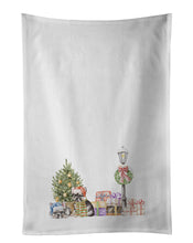 Load image into Gallery viewer, French Bulldog Brindle Duo with Christmas Wonderland White Kitchen Towel Set of 2