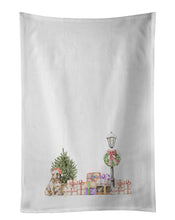 Load image into Gallery viewer, French Bulldog Fawn with Christmas Wonderland White Kitchen Towel Set of 2