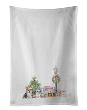 Load image into Gallery viewer, Corgi Tricolor and Puppy with Christmas Wonderland White Kitchen Towel Set of 2