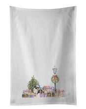 Load image into Gallery viewer, Bull Terrier Tricolor with Christmas Wonderland White Kitchen Towel Set of 2