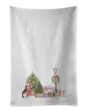 Load image into Gallery viewer, Beagle Tricolor with Christmas Wonderland White Kitchen Towel Set of 2