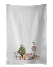 Load image into Gallery viewer, Jack Russell Terrier Wirehaired with Christmas Wonderland White Kitchen Towel Set of 2